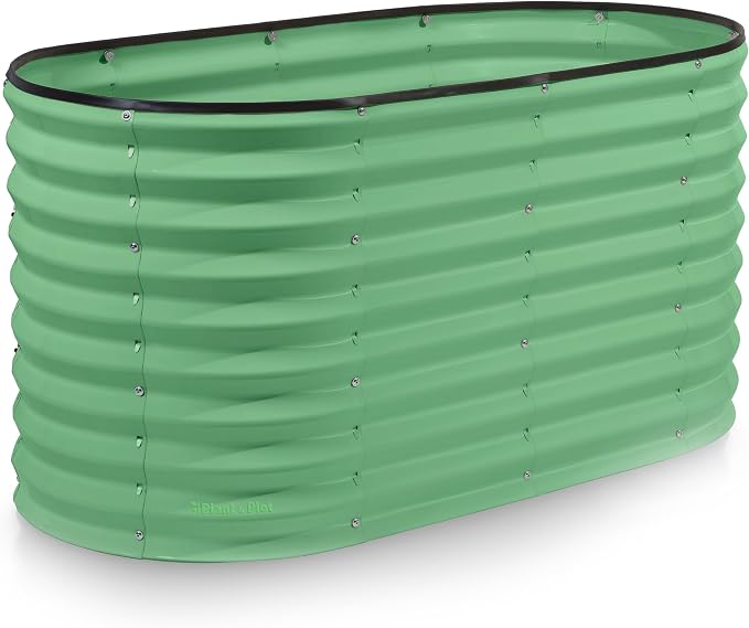 Plant & Plot Galvanized Raised Garden Beds Outdoor // 4×2×2 ft Planter Raised by PlantPlot
