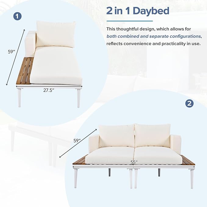 Outdoor Patio Metal Daybed - Image 3