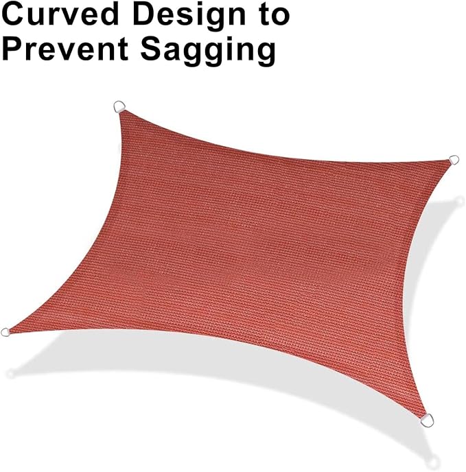 LOVE STORY Custom Size 9'x9' Terra Red Sun Shade Sail Rectangle UV Block Canopy - Image 6
