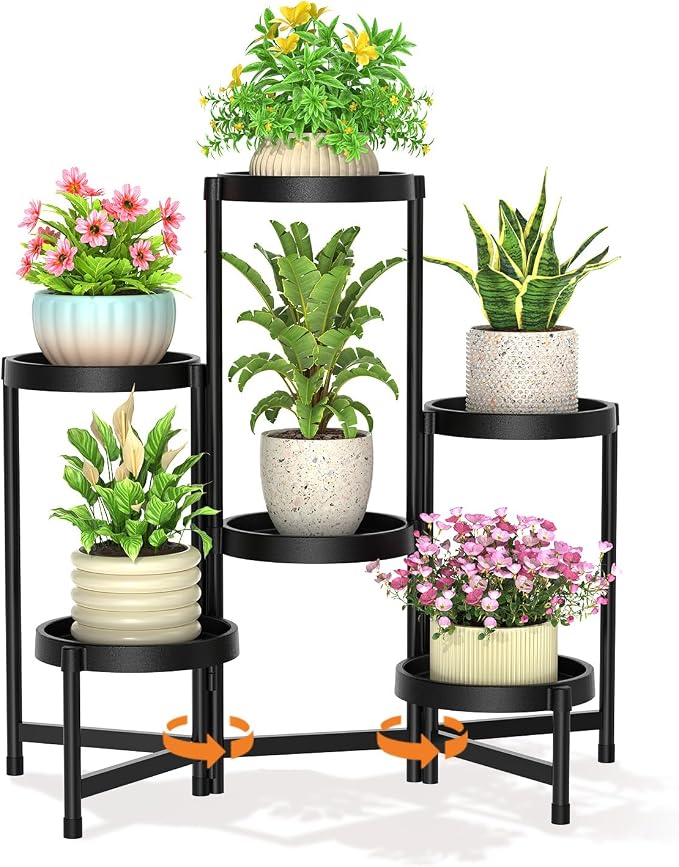 LASZOLA 6 Tiered Folding Plant Stand Indoor by LASZOLA