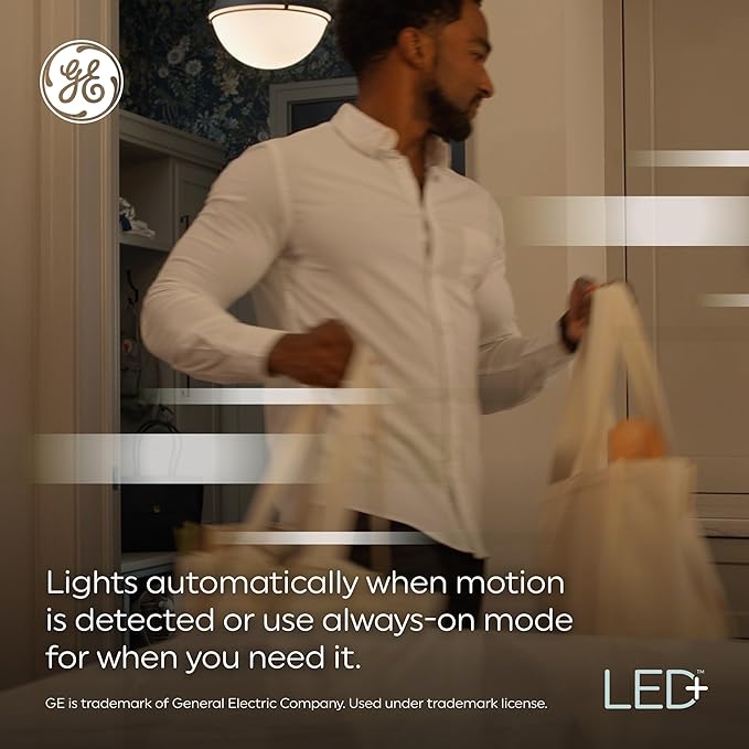 GE LED+ Motion Sensor LED Light Bulbs, Outdoor Security Lights, Warm White - Image 3