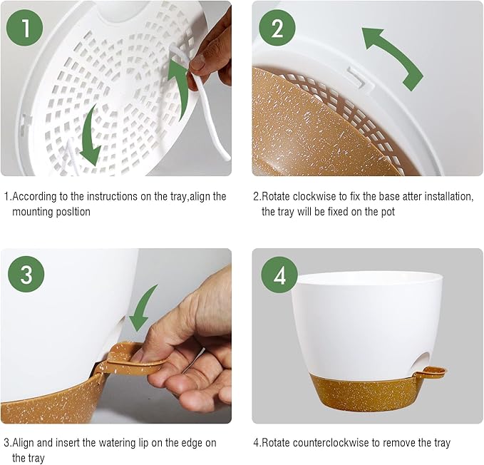 10 Inch Self Watering Hanging Pots, 2 Pack Hanging Planters - Image 4