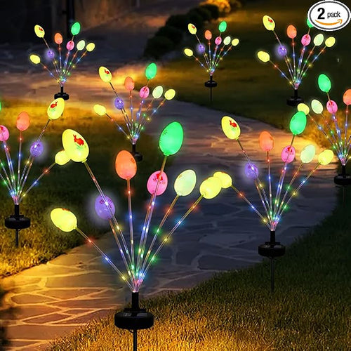 2 Packs Solar Easter Decorations Outdoor Stake Lights, 16 LEDs Colorful Swaying by Unknown