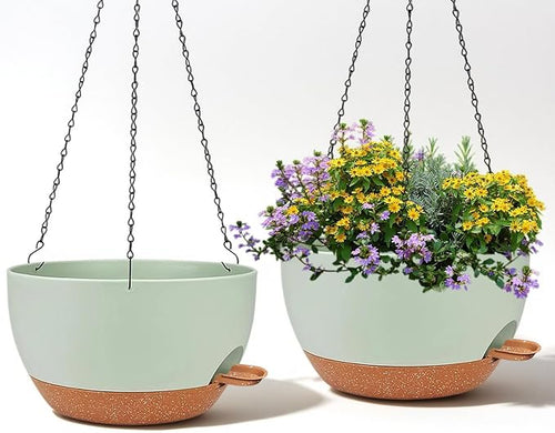 2 Pack 12 Inch Self Watering Hanging Planters by zople