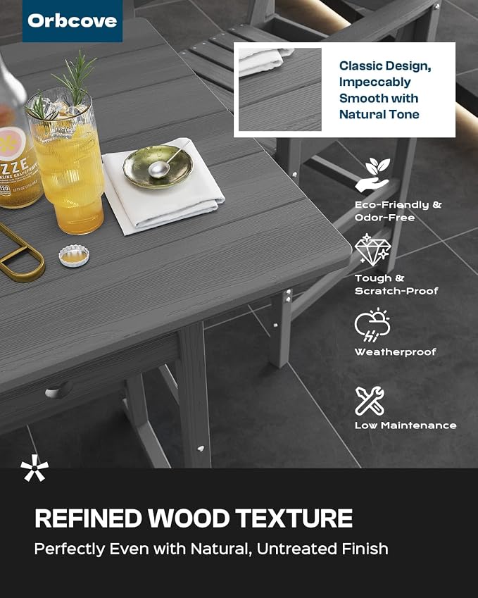 3-Piece HDPE Outdoor Bar, Outdoor Bar Stools and Outdoor Bar Table - Image 3
