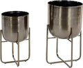 Deco 79 Metal Round Planter by Deco79