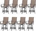 PHI Villa Outdoor Swivel Bar Stools Set of 8, Counter Height Patio Chairs by PHIVILLAThepioneerofcomfortablehouseholdsupplies