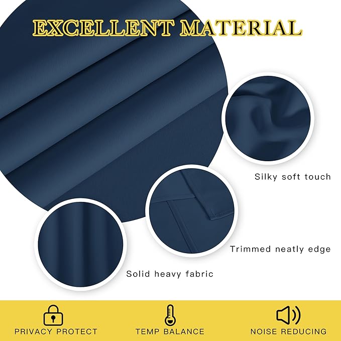 NICETOWN Blackout Curtains 72 inches Long, Grommet Privacy Window Thermal - Image 2