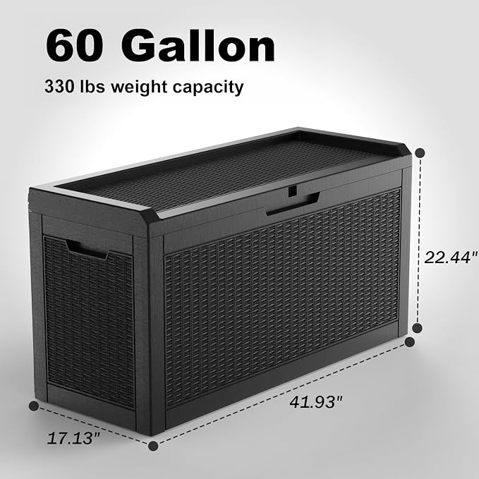 ROJIK Outdoor Storage Housing Deck Box, Waterproof Patio Furniture, Garden Tools - Image 2