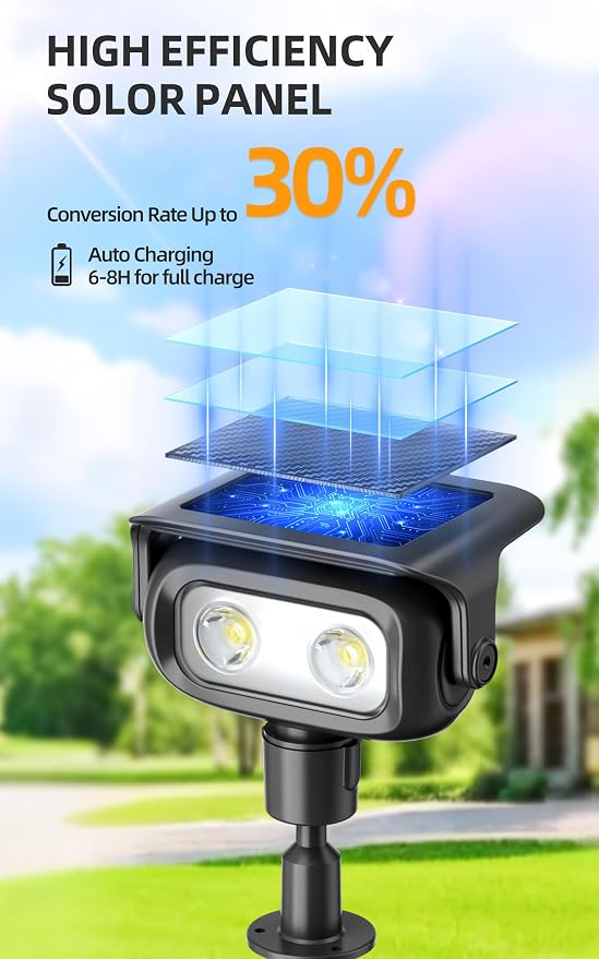 ROSHWEY Solar Landscape Spot Lights, Spotlights Outdoor Waterproof, - Image 8