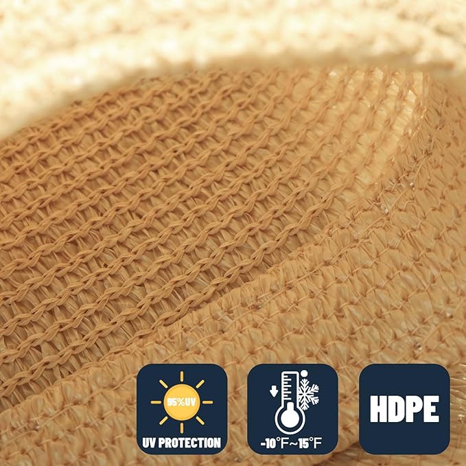 SUNNY GUARD Custom Size 6'x10' Sand Sun Shade Sail Rectangle UV Block Shade - Image 4
