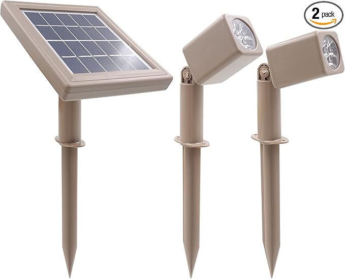 HEX 30X Twin Solar Spotlight Warm White LED Waterproof Dimmable Dusk to Dawn by SolarLightMart