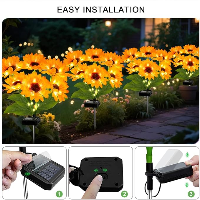 Upgraded Solar Sunflower Lights 1 Pack - Image 3