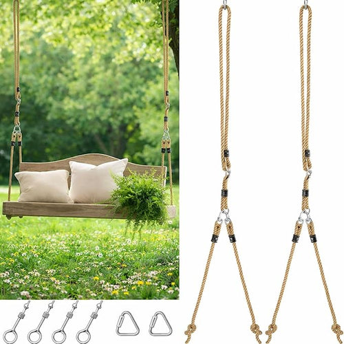 2 Pack Porch Swing Rope Kit Swing Bed Straps Holds 800 lbs Adjustable by Seenelling