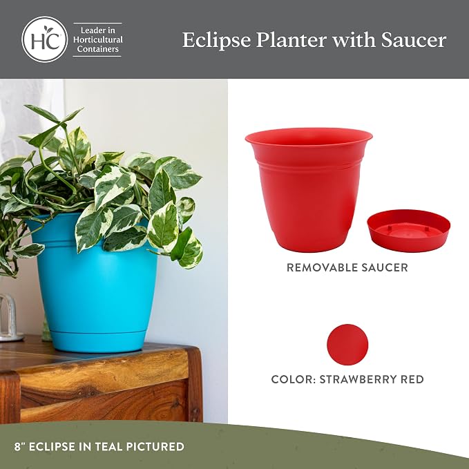 The HC Companies 8 Inch Eclipse Round Planter Pots - Image 2