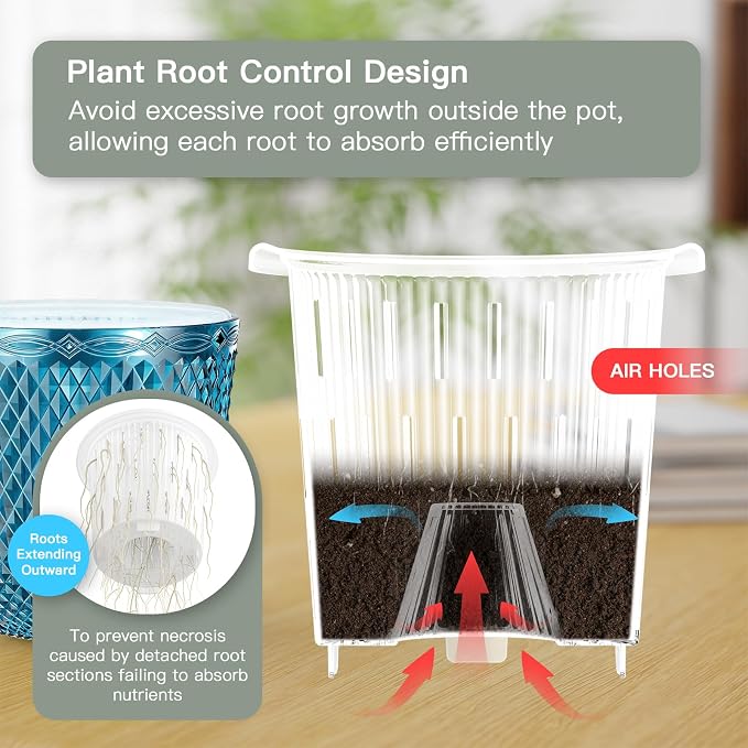 QCQHDU Self Watering Hanging Pots, 2 Pack 5.7 Inch Hanging Planters - Image 5