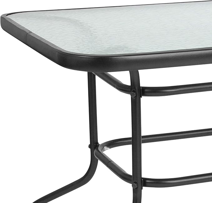 Flash Furniture Tory 31.5" x 55" Rectangular Tempered Glass Metal Patio Table - Image 9