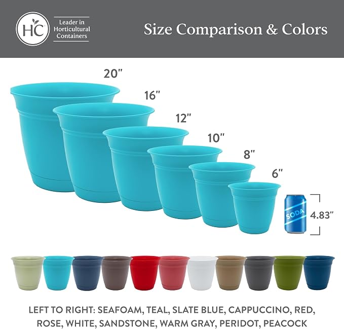 The HC Companies 8 Inch Eclipse Round Planter Pots - Image 7
