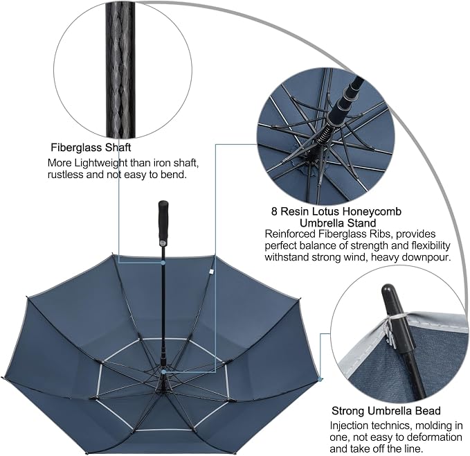 G4Free 47/54/62/68/72 Inch Automatic Open Golf Umbrella Oversize Extra Large - Image 5