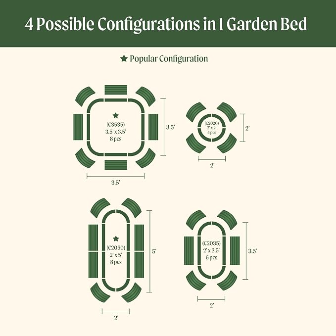 Vego garden 26" Extra Tall Raised Garden Bed Kits, 4 in 1 Modular Raised - Image 3