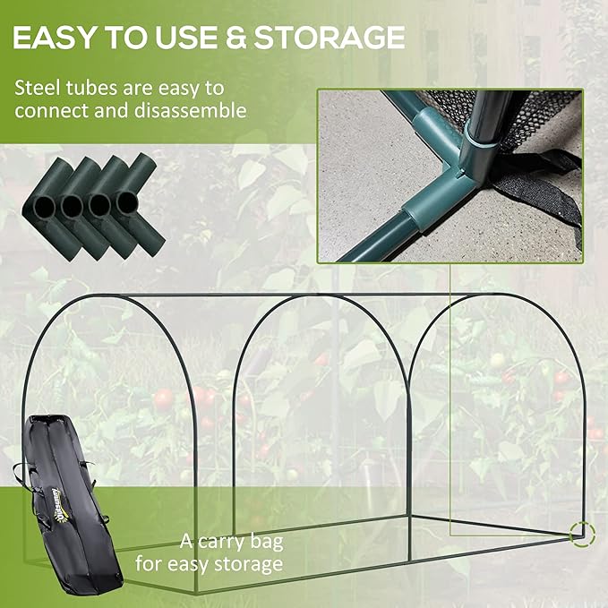 Outsunny 8' x 4' Crop Cage, Plant Protection Tent - Image 5