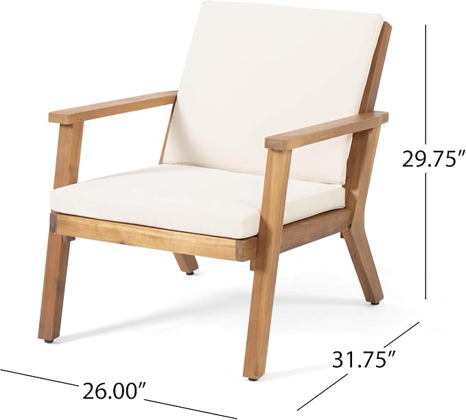 Christopher Knight Home Carlos Outdoor Acacia Wood Club Chairs - Image 3