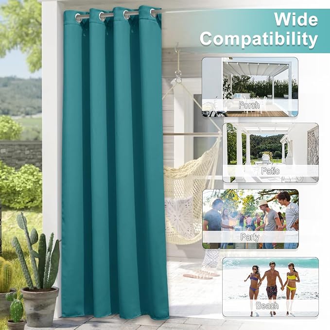 NICETOWN Outdoor Curtain for Patio Waterproof Extra Wide 84 inch, Sun Blocking - Image 6