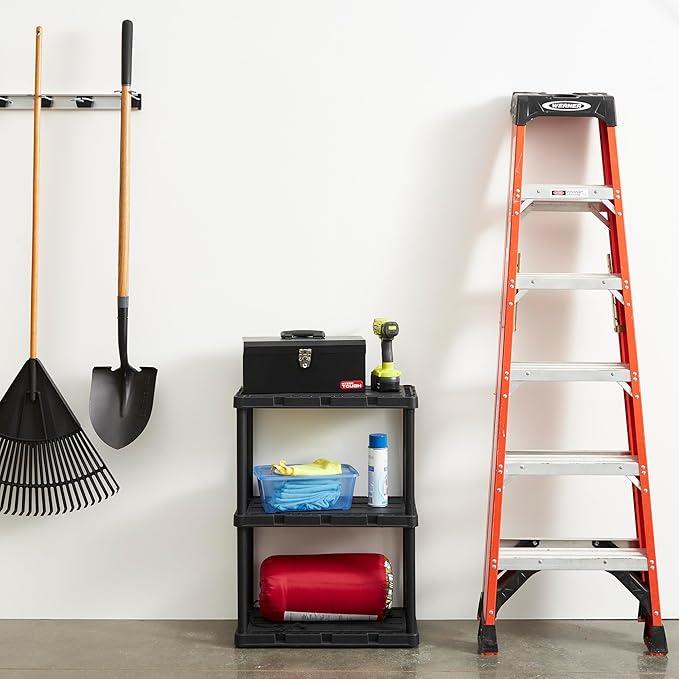 Gracious Living 4 Pack Light Duty Storage Shelves, Knect-A-Shelf 3-Shelf - Image 2