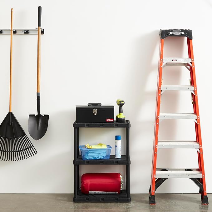 Gracious Living 2 Pack Light Duty Storage Shelves, Knect-A-Shelf 3-Shelf - Image 2