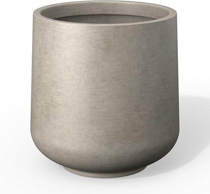 Kante 11.6" Dia Round Concrete Planter, Outdoor Indoor Large Plant Pots by Kante