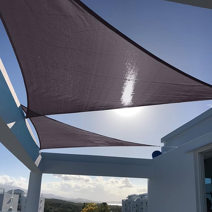 SUNNY GUARD Custom Size 12'x12'x17' Dark Grey Sun Shade Sail Right Triangle UV by SUNNYGUARD