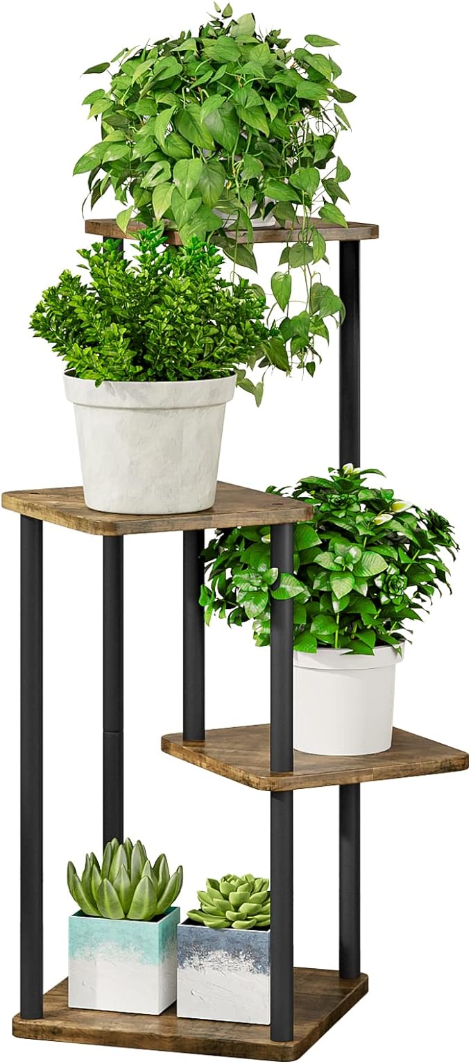 AZERPIAN Plant Stand 4 Tier Indoor Metal Flower Shelf by AZERPIAN