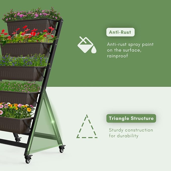 TOREVSIOR 5-Tier Vertical Raised Garden Bed, Vertical Garden Planter - Image 3