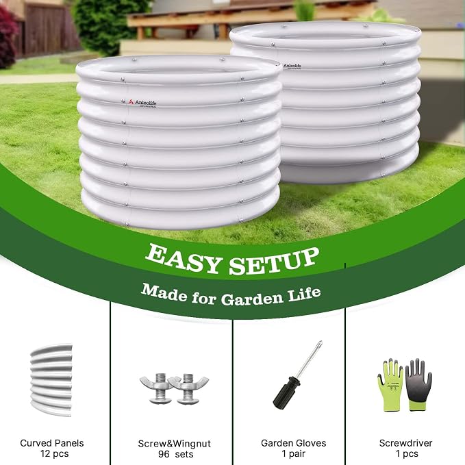 A ANLEOLIFE 2-Pack 3ft x 24” Tall Galvanized Raised Garden Beds Outdoor - Image 7