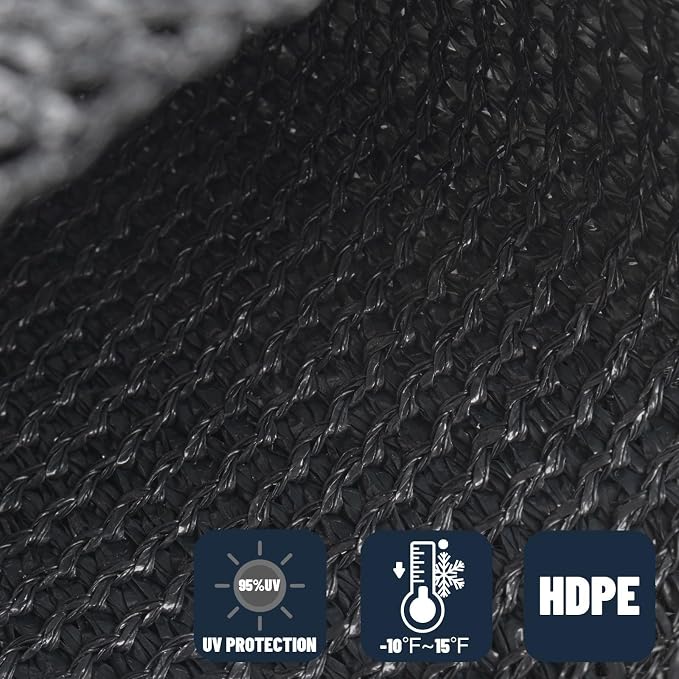 SUNNY GUARD Custom Size 8'x9' Graphite Grey Sun Shade Sail Rectangle UV Block - Image 4