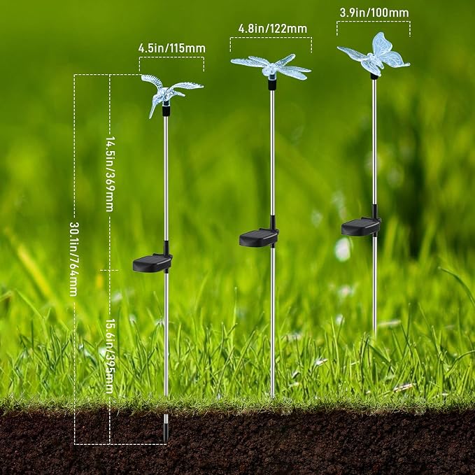 OxyLED Solar Garden Stake Lights 6 Pack Outdoor LED Figurine Lighting Color - Image 8