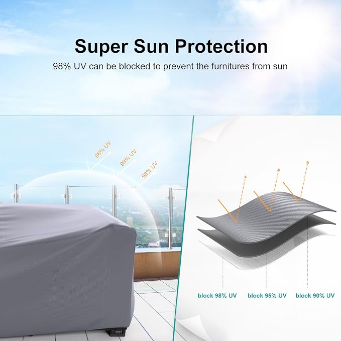 Patio Furniture Set Cover Waterproof, Heavy Duty 600D Furniture Covers - Image 4