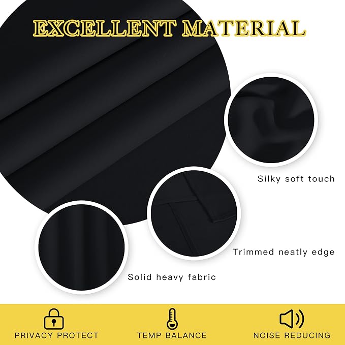 NICETOWN Black Out Curtain for Kitchen Over Sink, Grommet Thermal Curtain - Image 4