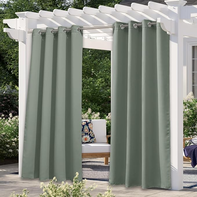 NICETOWN Sage Green Blackout Outdoor Curtains by NICETOWN