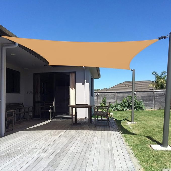 SUNNY GUARD Custom Size 10'x15' Peach Fuzz Sun Shade Sail Rectangle UV Block by SUNNYGUARD
