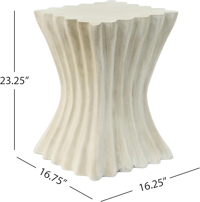 Christopher Knight Home Outdoor Side Table, Wave Design End Table, Decorative - Image 2