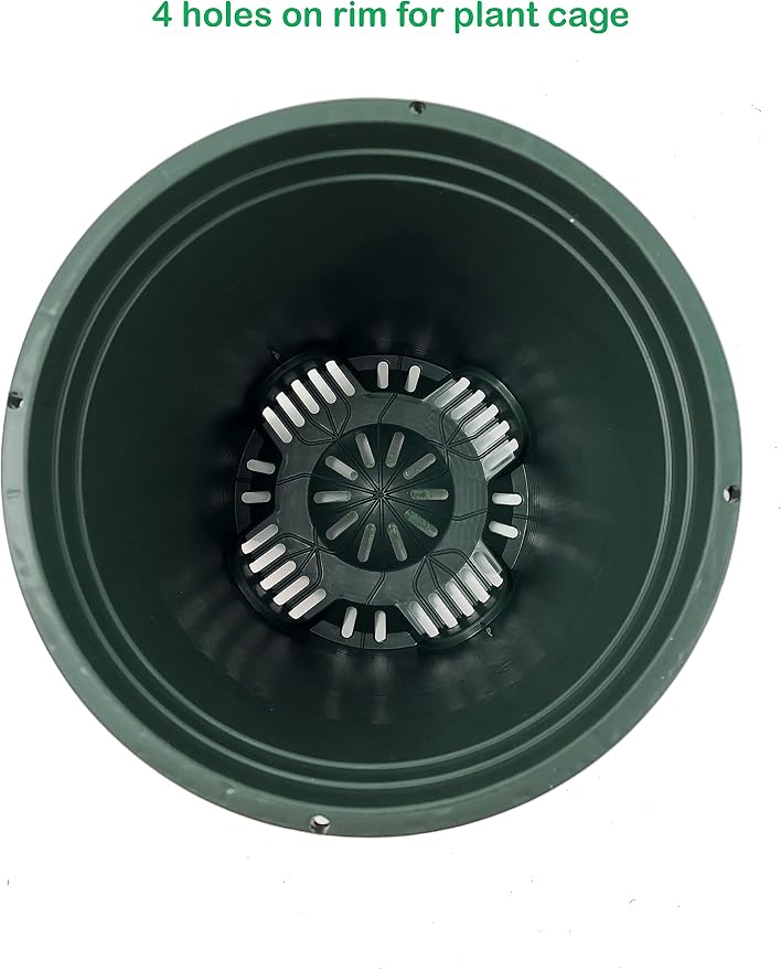 5 Gallon 10-Pack Green Nursery Pot Black Plastic Planters - Image 4
