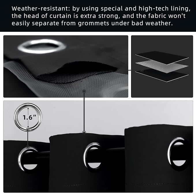 Outdoor Indoor Curtains W52 x L108 - Image 3
