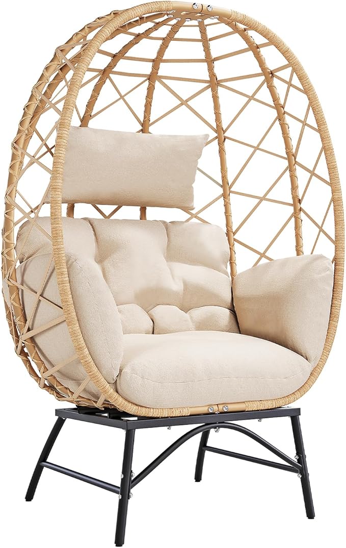 SWITTE Wicker Egg Chair Outdoor, Oversized Patio Lounge Chairs by SWITTE