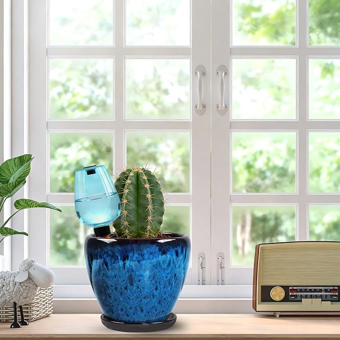 Ceramic Pots for Plant with Self Watering Globes, 10 inch Planters for Indoor - Image 6