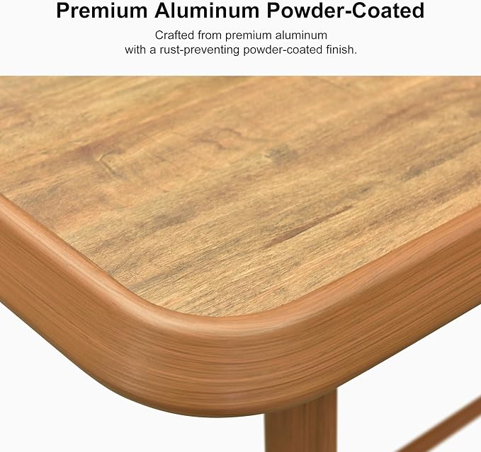 PURPLE LEAF Bar Rectangular Table Patio Modern Pub Dining Table - Image 5