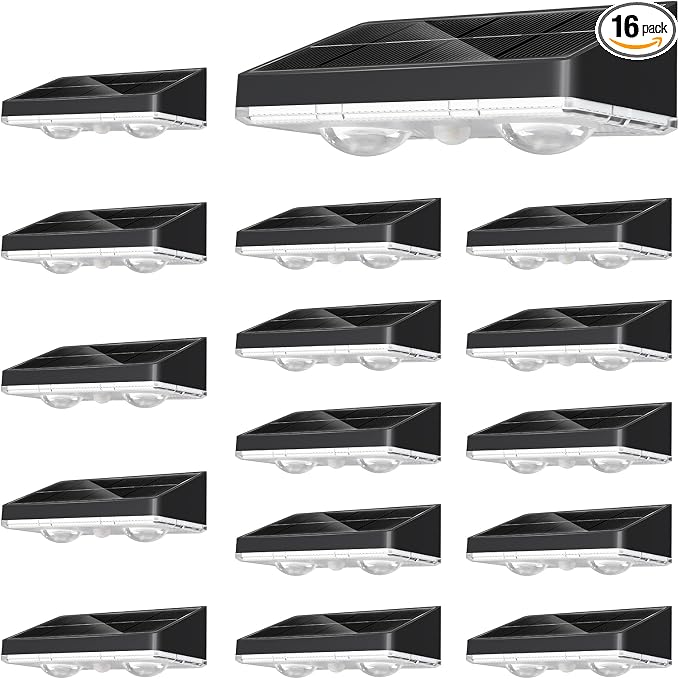 NIORSUN Solar Fence Lights, 16 Pack Solars Deck Light, Warm White Color by NIORSUN