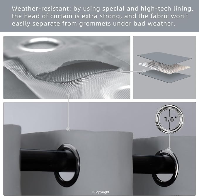 Waterproof Outdoor Curtain W105 x L108 - Image 3