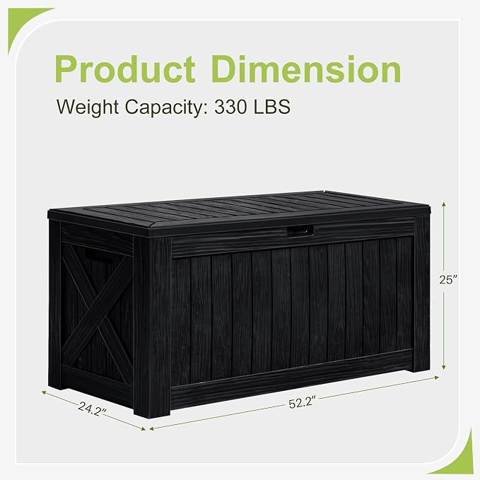 Greesum 120 Gallon Deck Box, Resin Outdoor Storage Container - Image 6