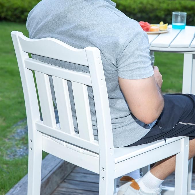 nalone Outdoor Bar Stool, HDPE Tall Adirondack Chair Bar Chair, Weather - Image 5